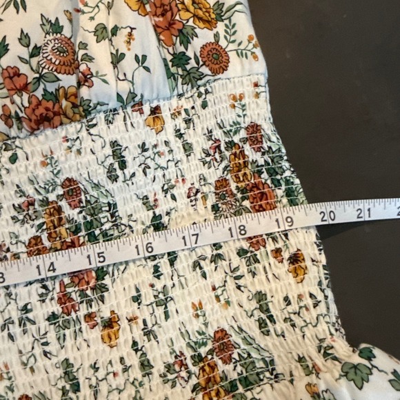 Anthropologie Tommie Zip Front Midi Dress NWT 3X Ivory Comb Floral Smocked Plus - Picture 15 of 16